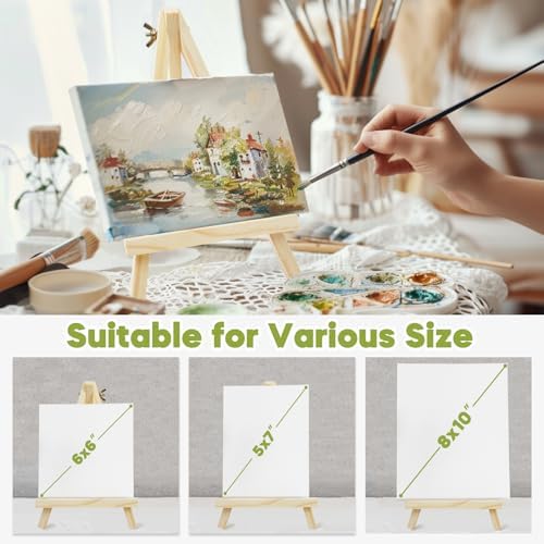 Conda 12 Pack 9 Inch Mini Wooden Display Easels, A-Shaped Mini Easel Stand for Small Painting, Painting Party Easel for DIY Crafts, Photos, Gift, Decoration