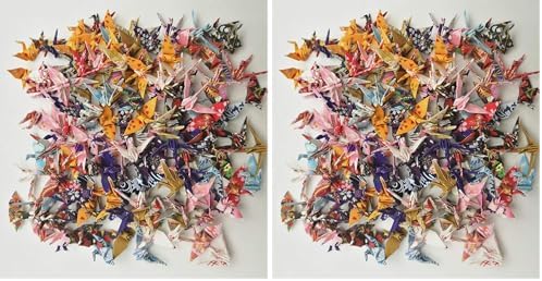 100 Origami Paper Crane Washi Paper Origami Crane Different patterns Japanese Print Made of 3.81cm 1.5 inches for Wedding decor Origamipolly (Pack of 2)