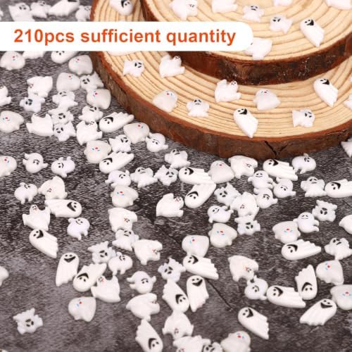 Lyreh 210pcs Mini Resin Ghost, 5 Styles Resin Funny Miniature Ghosts