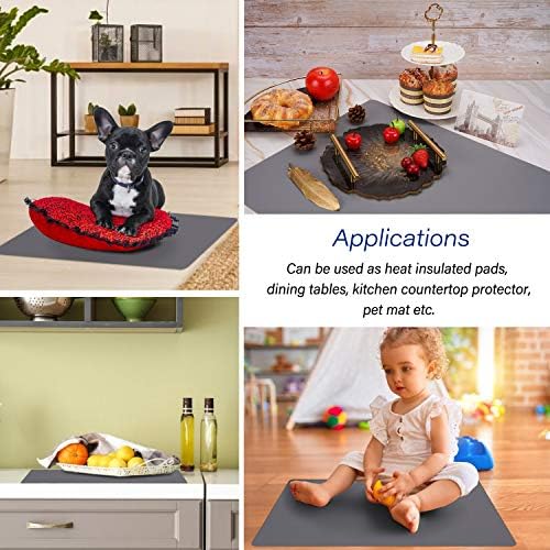 Gartful Silicone Mat Dark Grey 25.2" x 17.7", Large Craft Sheet, Desk Work Mat & Countertop Protector