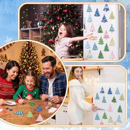 30 Pcs Christmas Diamond Art Magnet, Christmas Tree Diamond Painting