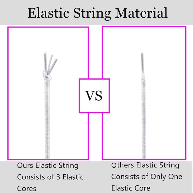 LUSTEMBER Stretchy String for Bracelets, 2 Rolls 1 mm Sturdy Elastic String Elastic Cord for Jewelry Making, Necklaces, Beading (White)