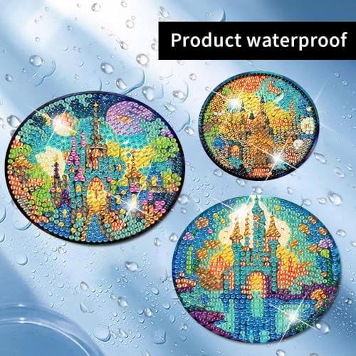 8 Pcs Diamond Art Coaster Kit for Adult with Holder, Diamond Coasters 4x4in