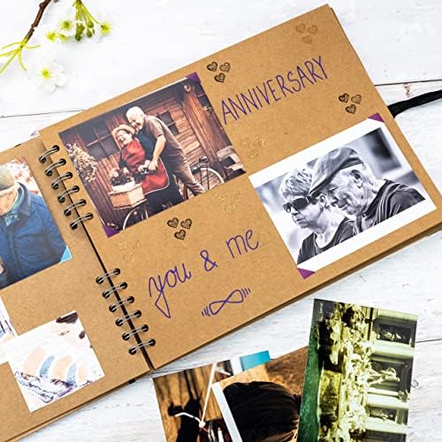 Scrapbook Album, 50 Pages, 11 x 8.5 Inch, Brown Photo Album, Scrap Book | Hardcover with Thick 200 GSM Kraft Paper, Ideal for Your Scrapbooking Albums, Art & Craft Projects (Brown, 11 x 8.5 Inch)