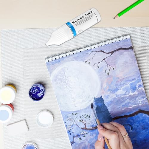 Feifeiya 2 Pcs Masking Fluid for Watercolor Painting, 15ml Capacity, White