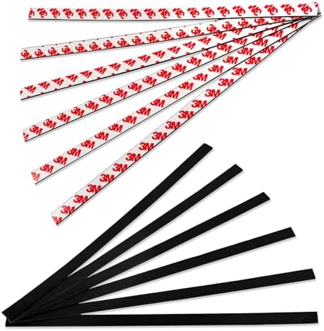 Magnetic Strips with Strong Adhesive Backing (12 Pack, 12" x 0.5") Flexible Magnetic Tape Heavy Duty, Flat Rubber Magnet Tape Strip for DIY Crafts, Art Projects, Photo, Tool Storage