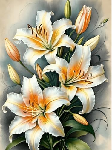 Dugsmgd Flowers Diamond Art Kits for Adults, Diamond Painting Kits 12x16in