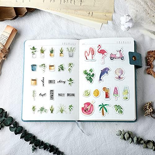 640 Pcs Watercolor Various Theme Stickers for Scrapbook, Warm Style