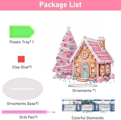 VeGuude Christmas Diamond Art Kits for Adults,DIY Acrylic Art Desktop Decor