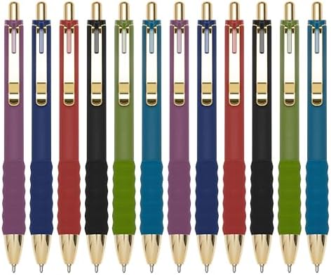 Aisibeiger Ballpoint Pens Black Ink Medium Point 1.0mm, Vintage 12-count