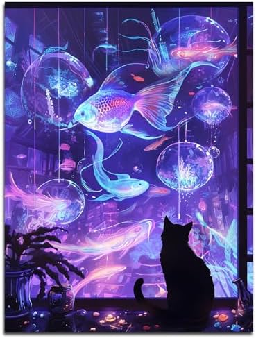 Muzagroo Paint by Numbers Oil Painting Kits for Adults DIY Fish Dream Oil Painting for Beginners Hand Crafts Kits with Brushes and Acrylic Paints 16x20 inches (Fish Dream)