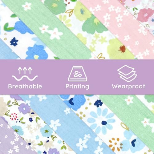 Aubliss 8pcs Fat Quarter Fabric Bundles (100% Cotton - 20'' x 20'')