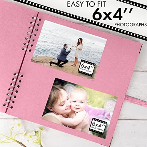Bstorify 10 x 10 Inches Scrapbook Album 70 Pages Pink | Hardcover with Thick 200 GSM Kraft Paper, Ideal for Your Scrapbooking Albums, Art & Craft Projects (Pink, 10 x 10 Inch)