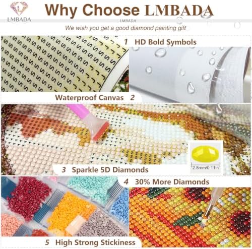 LMBADA Knitting Girl Diamond Painting Kit for Adults, Diamond Art 12x12inch