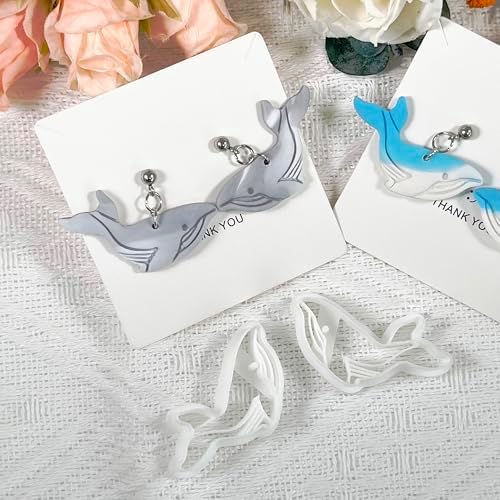 Xaekicr Whale Polymer Clay Cutters for Earrings – Ocean Animal Clay Cutters, DIY Polymer Clay Molds for Jewelry Making, Clay Tools Set for Handmade Crafts