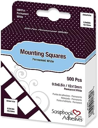 3L Permanent Mounting Squares, 1/2-Inch x 1/2-Inch, 500pk, White