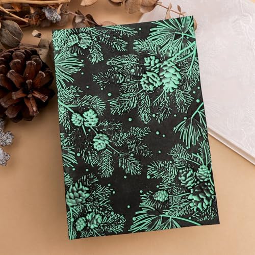 BAOFALI 3D Pine Leaves, Pine Nuts Plastic Embossing Folders for DIY Scrapbooking Photo Album Card Paper Craft Decoration for Card Making,Embossing Template Paper Card Embossing Stencil