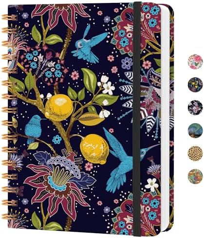 Lined Spiral Journal Notebook, A5 College Ruled Notebook for Note-Taking