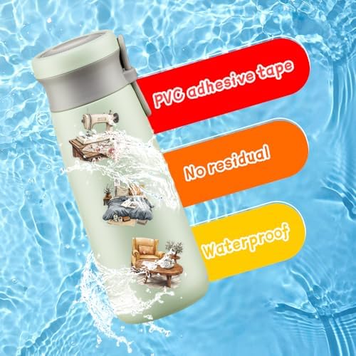 50Pcs Vintage Stickers,Waterproof Transparent PET Aesthetic Decorative Sticker Scrapbooking Supplies for Adult Card Making Letters Planner Journaling Junk Journal Water Bottles Art Craft,Retro Scene