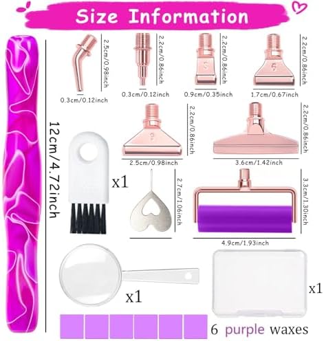 RaySoar Diamond Art Pens Diamond Art Tools Painting Pen with Screw Metal Tips Multi-Placer Tool Accessories for Adults Gem Rhinestone Picker Stylus Purple