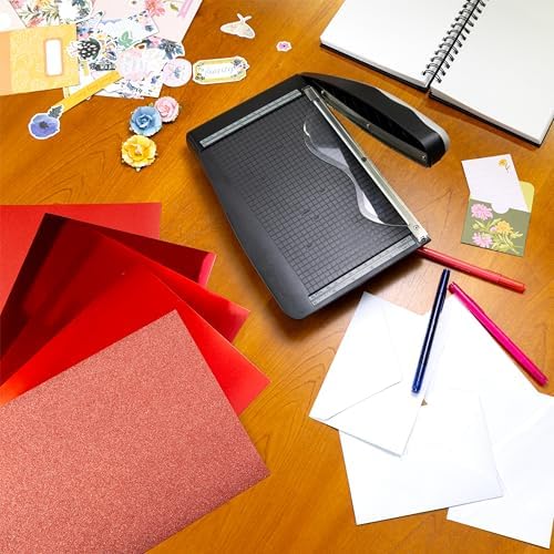 Shimmer Cardstock Paper 8.5 x 11- Assorted Glitter, Metallic, and Pearl Sheets for Crafts, Scrapbooking, Card Making - 20 Pack, 85lb Heavyweight, 230 GSM, Red