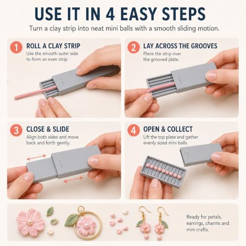 3D Print Clay Bead Roller Tool, Polymer Clay Ball Maker，White