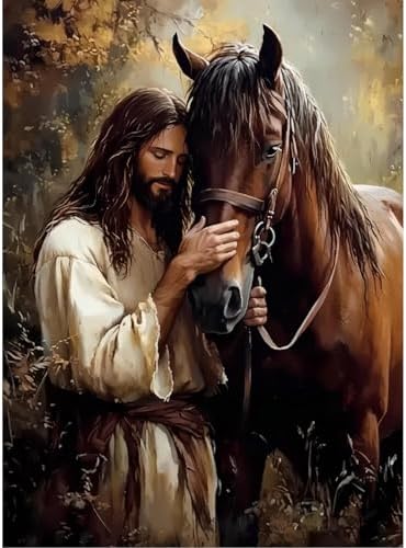 Jesus Paint by Numbers Kit for Adults Framed Canvas, Frameworkless