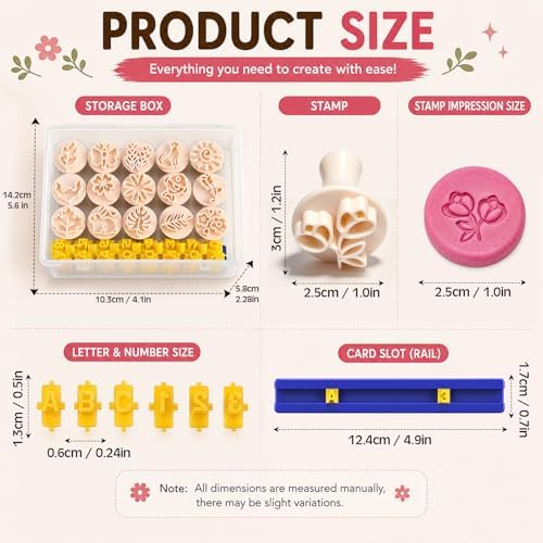 30 Pcs Clay Pottery Stamps with 72 Characte Letter Stamps Set