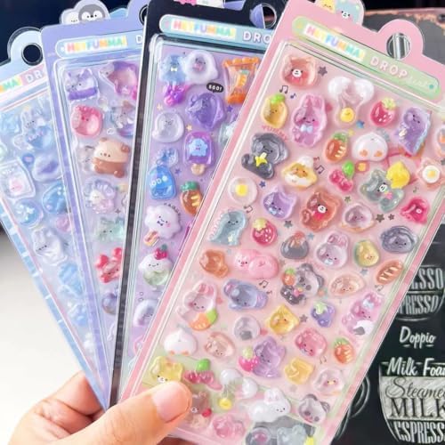 3D Puffy Stickers 8 Sheets 500+ Kawaii Stickers for Phone Case & Handbooks ﻿