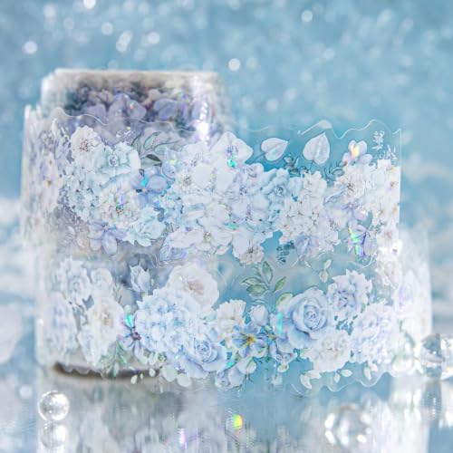 PET Tape Stickers for Journaling Supplies,Flower Scrapbook Stickers for DIY