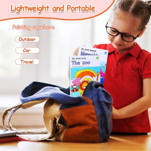 JUNQIU 4Pack Paint with Water Books for Kids, Watercolor Painting Coloring Books for Toddlers, Magic Paint Set for Kids, Art Craft Kits Easter Basket Stuffers For Girls Boys