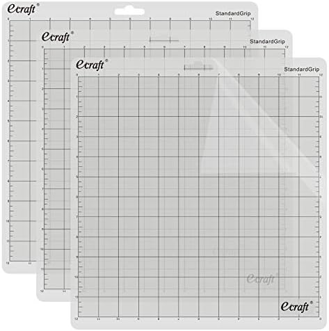 Ecraft StandardGrip Cutting Mat for Silhouette Cameo 5/4/3/2/1: 12X12inch Non-Slip Square Gridded Transparent Quilting Cut Mats Replacement Accessories for Silhouette Cameo.