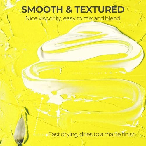 Nicpro Lemon Yellow Large Acrylic Paint (16.9 oz, 500 ml), Rich Pigments | Non Toxic Craft Paint for Multi Surface, Canvas, Wood, Fabric, Stone - Art Painting Supplies for Beginners, Artists & Adults