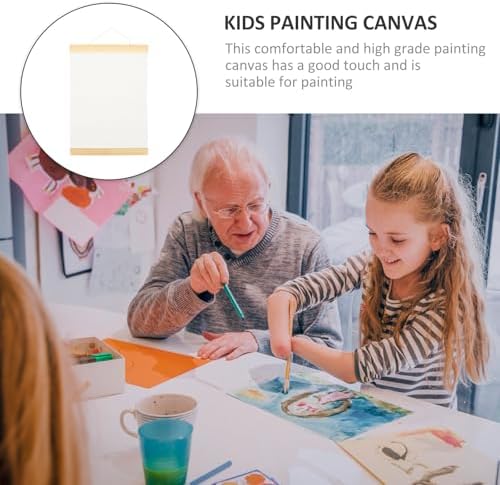 FAVOMOTO Ornament Frame White Blank Cotton Canvas Panels 3Pcs Wooden Framed Artist Canvas Board with Hanging Rope DIY Arts Accessory for Painting Acrylic Pouring Oil Paint Ornament Frames