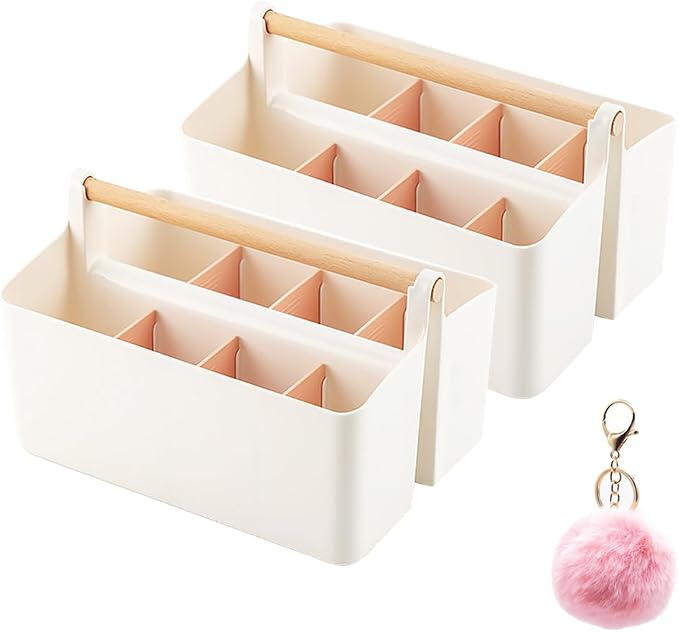 2 Pack Art Supply Caddy Organizer with Handle,Colored Pencil Holder Markers