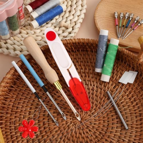 AUGSUN 13 Pcs Punch Needle Kit Embroidery Tool Set for Beginners Adults