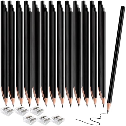 120 Pack Bulk Black Colored Pencils for Kids, Pre-sharpened Art Pencils Back to School Supplies Set, Drawing Sketching Pencils for Students, Teachers, Classroom
