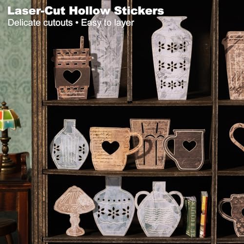 120 Pcs Vintage Home Ephemera Stickers for Scrapbooking