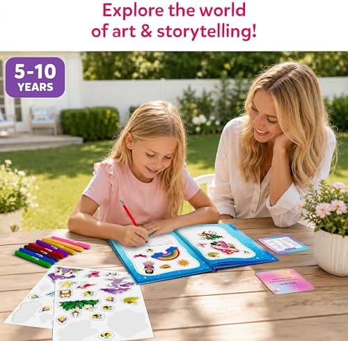 Skillmatics Storybook Art Kit – Unicorns & Princesses, Craft & Writing Kit