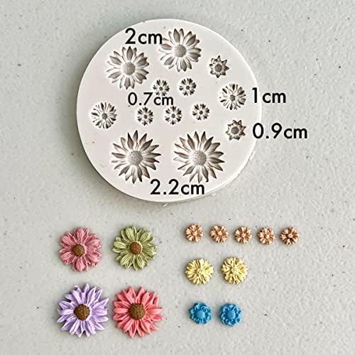 KEOKER Flower Polymer Clay Molds - Daisy Miniature Clay Molds for Jewelry Making, Earrings Decoration (Small Flower)