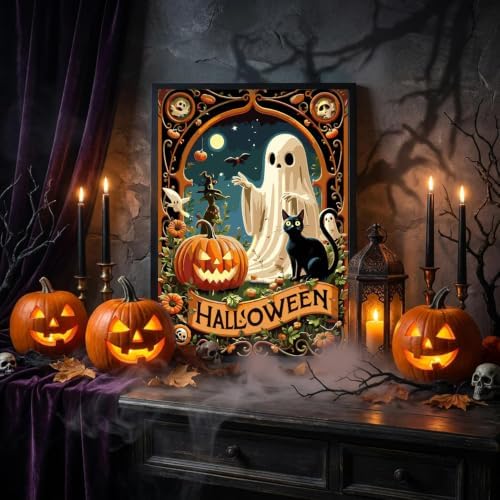 Halloween Paint by Numbers Kit for Adults,Ghost Paint by Numbers 12x16 inch