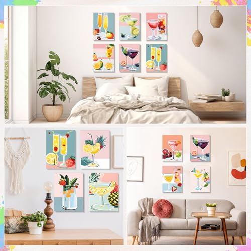 Humyoun 12 Pack 9 x 12 Inch Paint by Numbers Kit for Adults Beginners DIY Acrylic Oil Painting Paint by Number Kits Drawing Paintwork on Canvas Without Frame for Home Decor(Summer Fruit Style)
