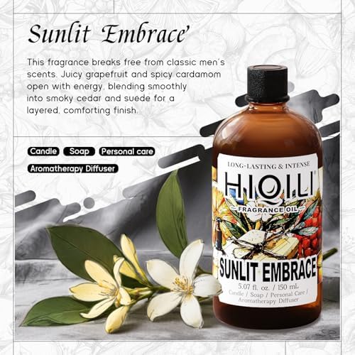 HIQILI Sunlit Embrace Fragrance Oil for Diffuser, Candle & Soap