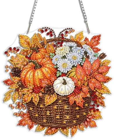 Fall Diamond Art Hanging Kit for Adult, Diamond Art Painting 8x8inch