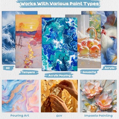 Stretched Canvas for Painting 24x36 Inch Large Canvases for Painting 2 Pack Cotton Big Blank Canvas for Oil Paint Acrylics Pouring Pour Painting Watercolor Tempera