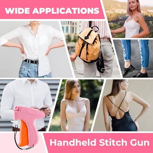 Stitch Gun for Clothes - Handheld Stitch Gun Quick Clothing Fixer - Tagging Gun - Includes 6 Needle, 1000 Black Fasteners & 1001 White Fasteners