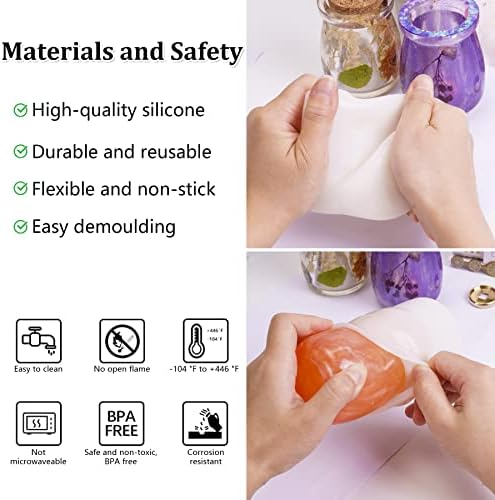 Larcenciel Jar Resin Molds Silicone with 5pcs Cork Lids, Cute Bottle Silicone Molds for Epoxy Resin, DIY Molds for Jar, Storage Bottle, Jewelry Candy Container, Flower Pot, Home Decoration Gifts