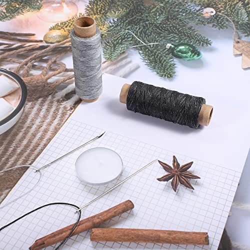 Waxed Thread and Leather Needles Kit, 110 Yards, 7 Pieces