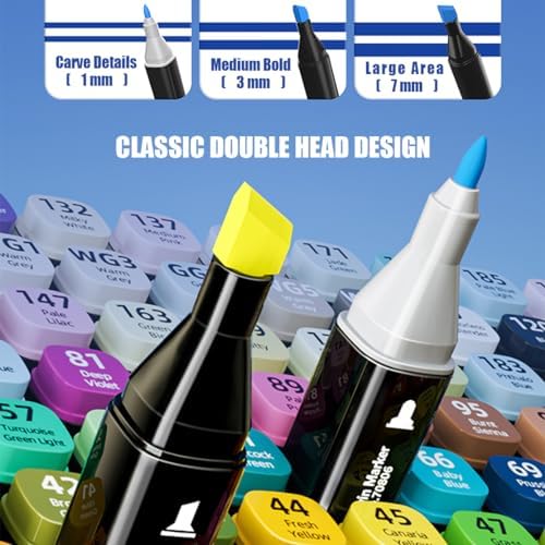 Alcohol Markers, 168 Colors Art Drawing Markers Set for Kids Adults | Dual Tip Permanent Sketch Markers, with Organizing Case