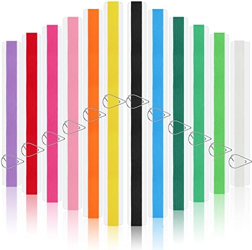 Taobary 42 Pcs Elastic Bookmarks Set with Paper Clips, Bright Color